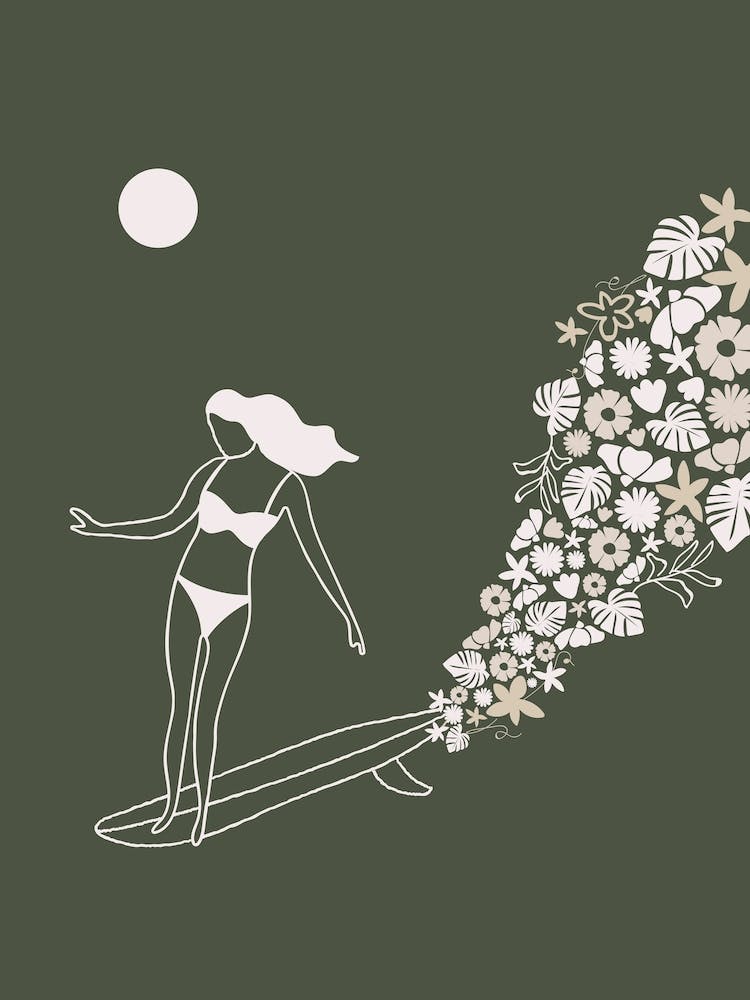 Surfeuse et Fleurs