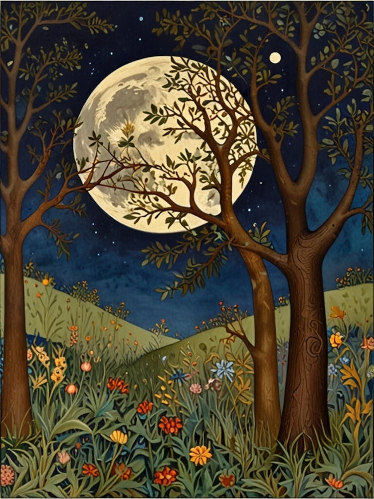 William Morris Moonlight In The Woods 118