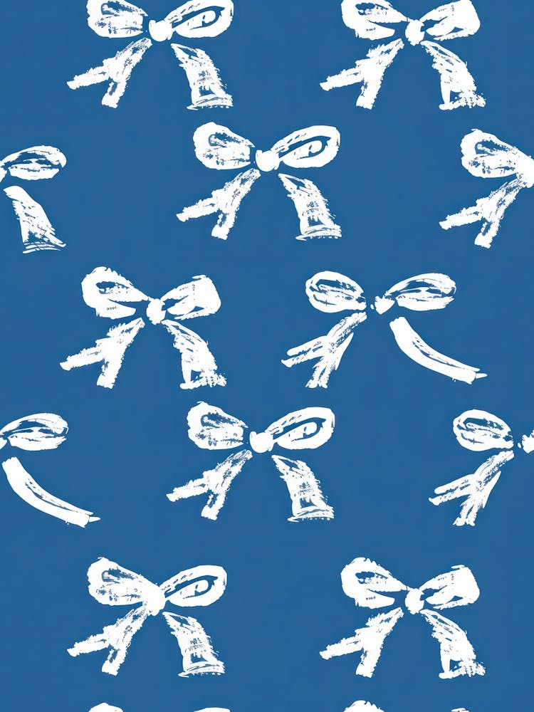 White And Blue Bows 5 Pattern
