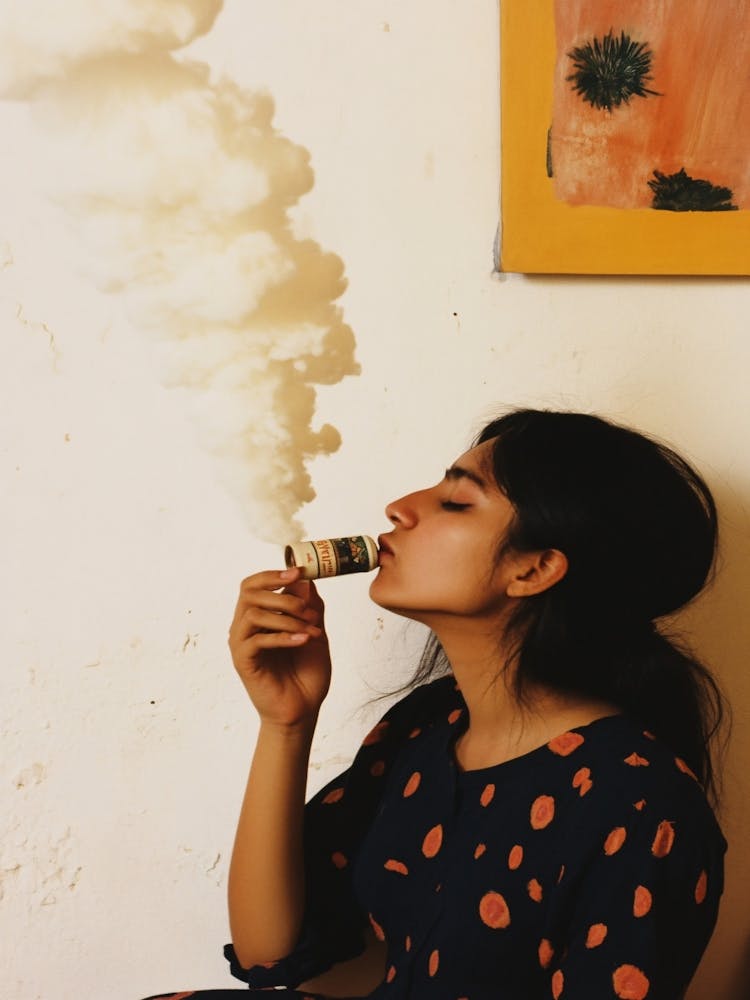 Girl Smokes A Cigarette 1