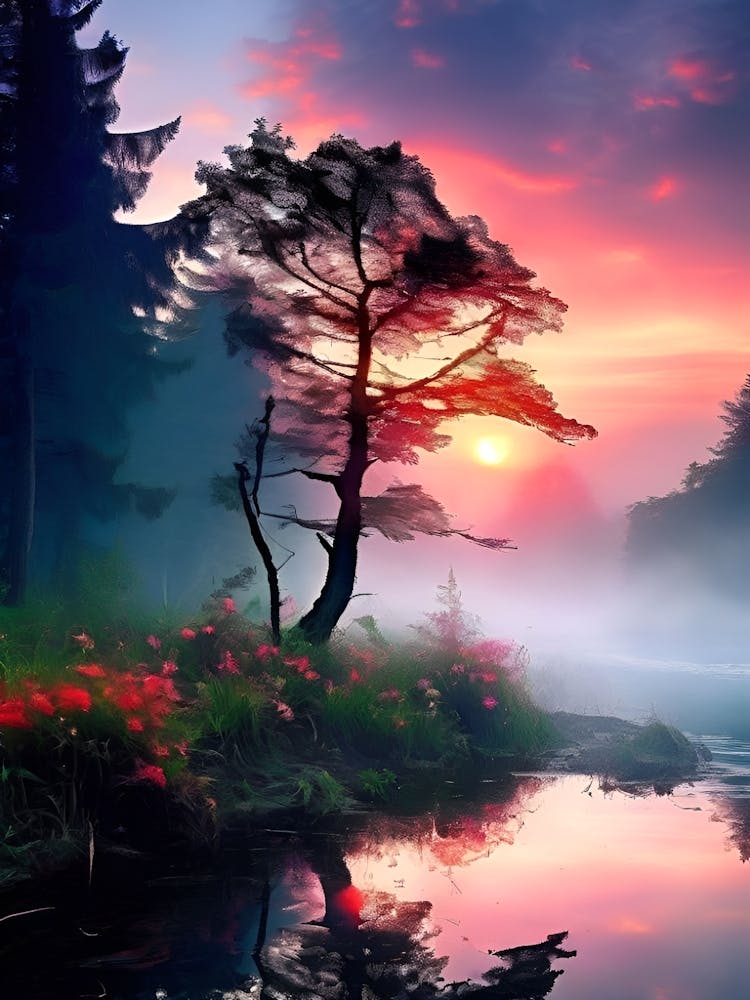 Sunset In The Forest