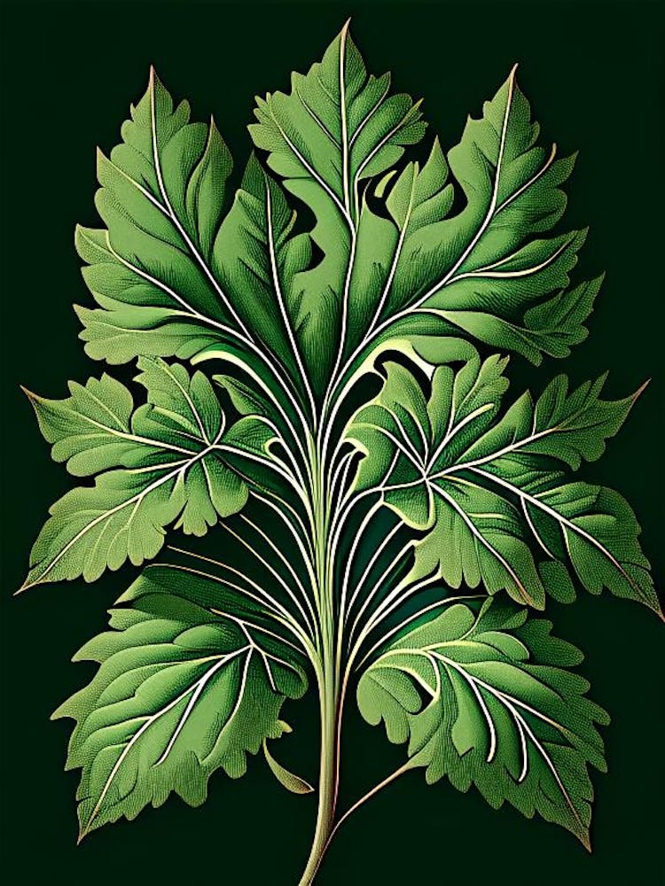 Lovage Leaf Vintage Botanical 1