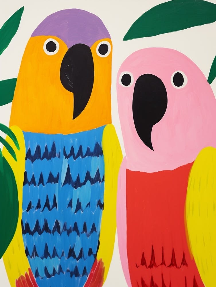 Colourful Kids Animal Art Parrot