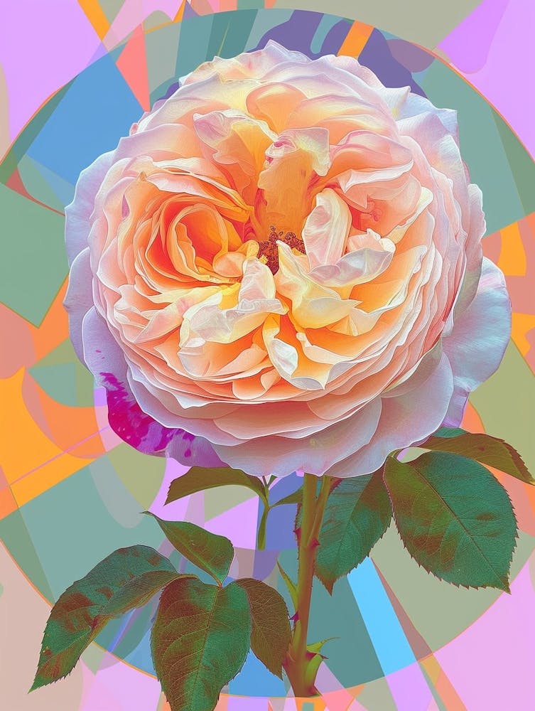 English Roses Circle Painting Abstract 3