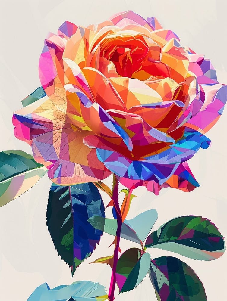 Englisches Rosen Gemälde Abstrakt 3