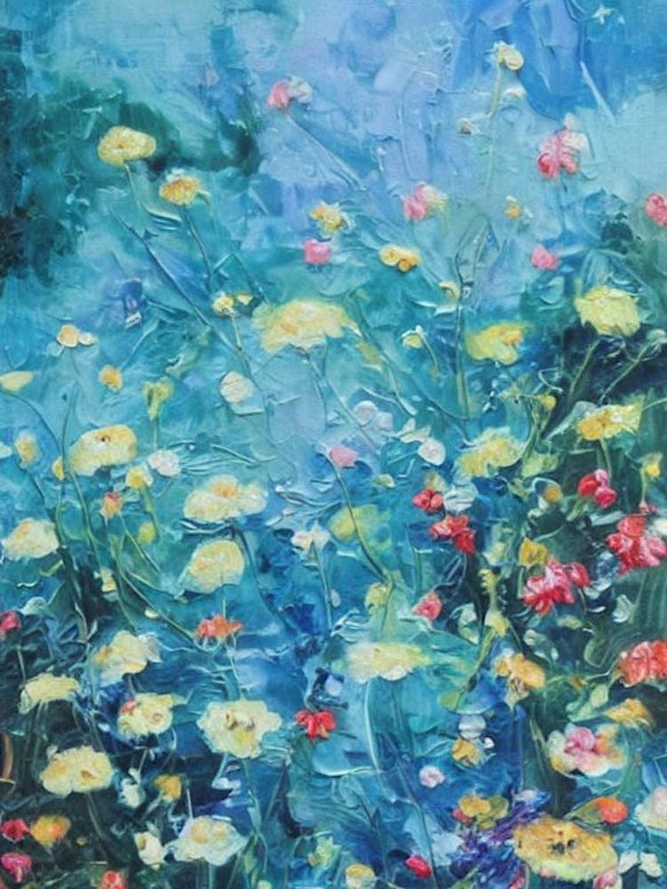 Scabiosa Floral Print Bright Painting 2 Flower