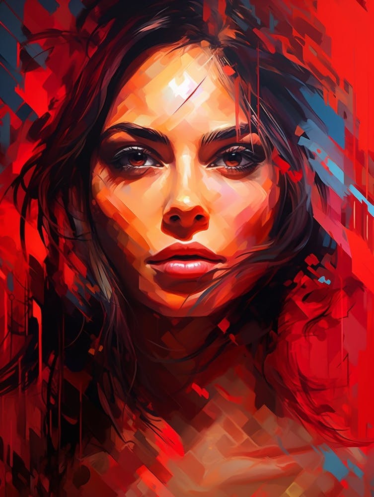 Digital Pixelation Abstract Lady 5