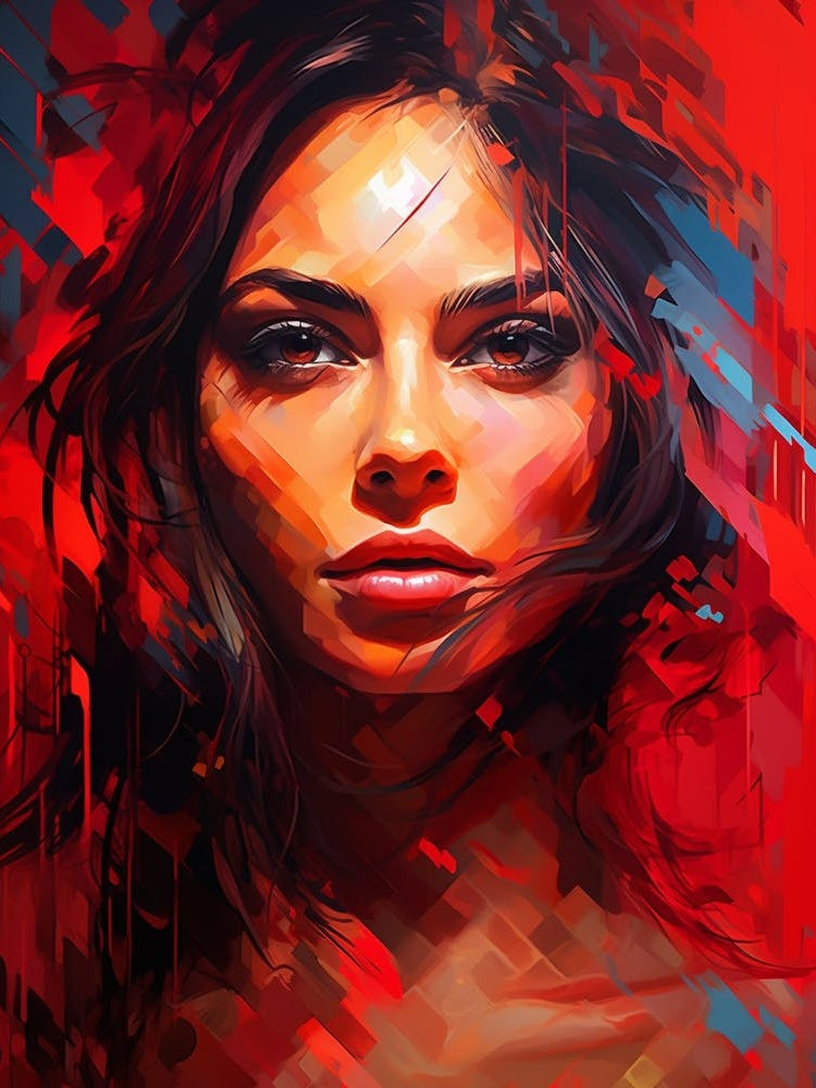 Digital Pixelation Abstract Lady 5