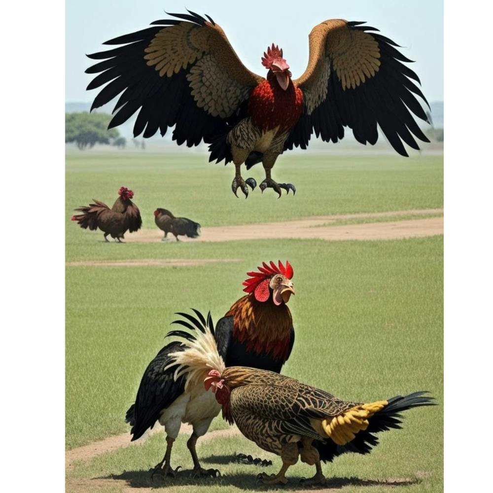 Rooster In Flight