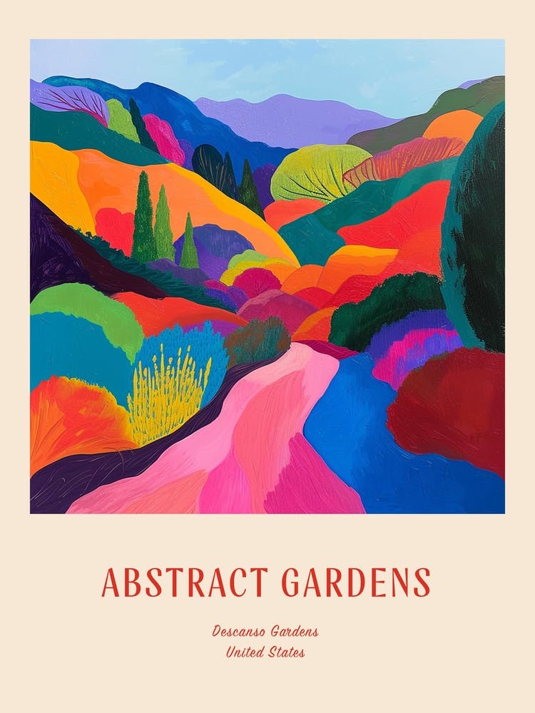 Colourful Gardens Descanso Gardens Usa 1 Red Poster
