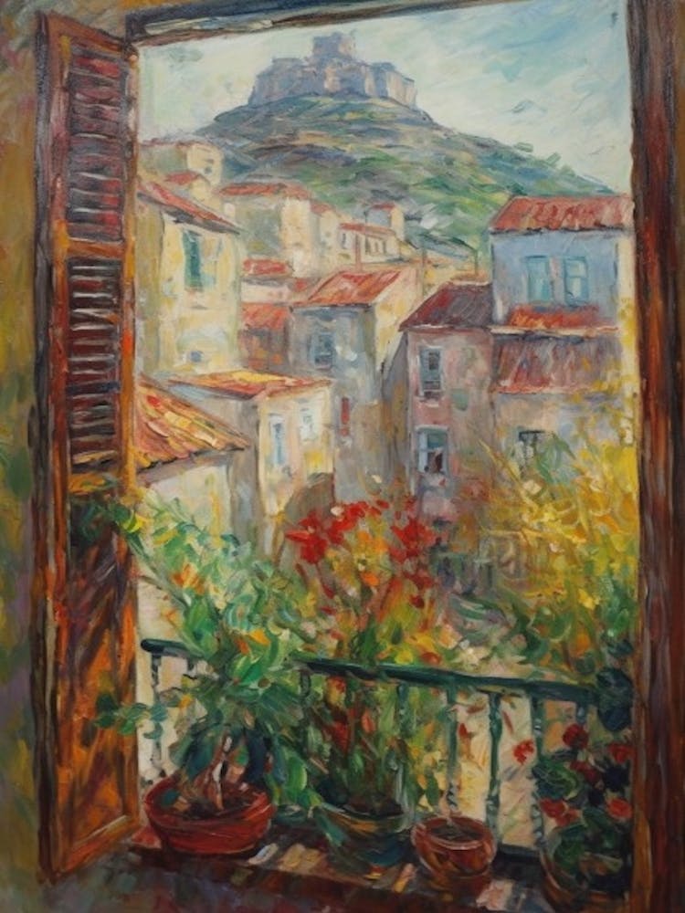 Window View Of San Francisco In The Style Of Impressionism 2