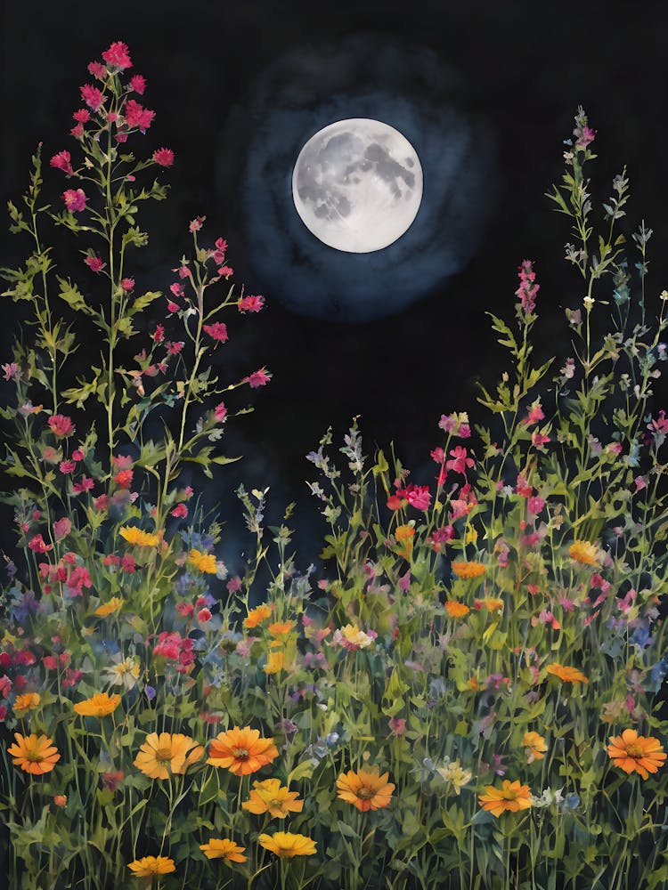 Fullmoonoverwildflowers