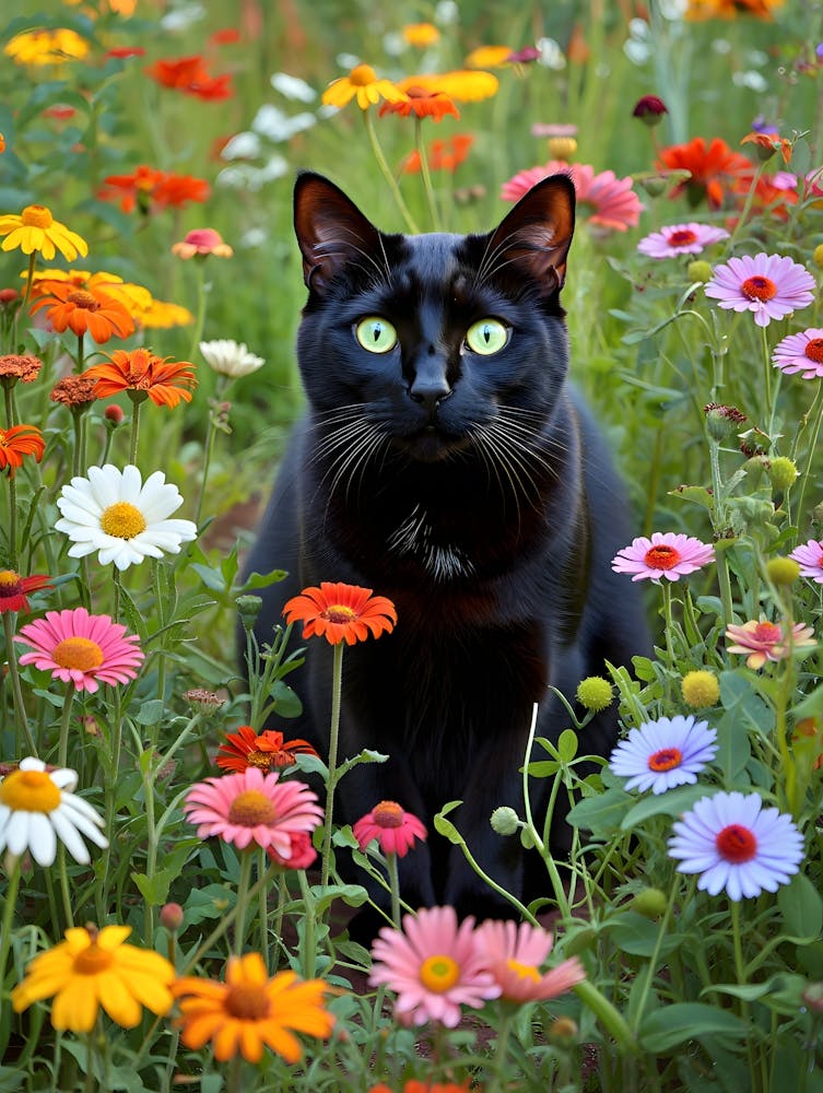 Élégance de Minuit – Un Contraste Frappant de Nature et de Mystère