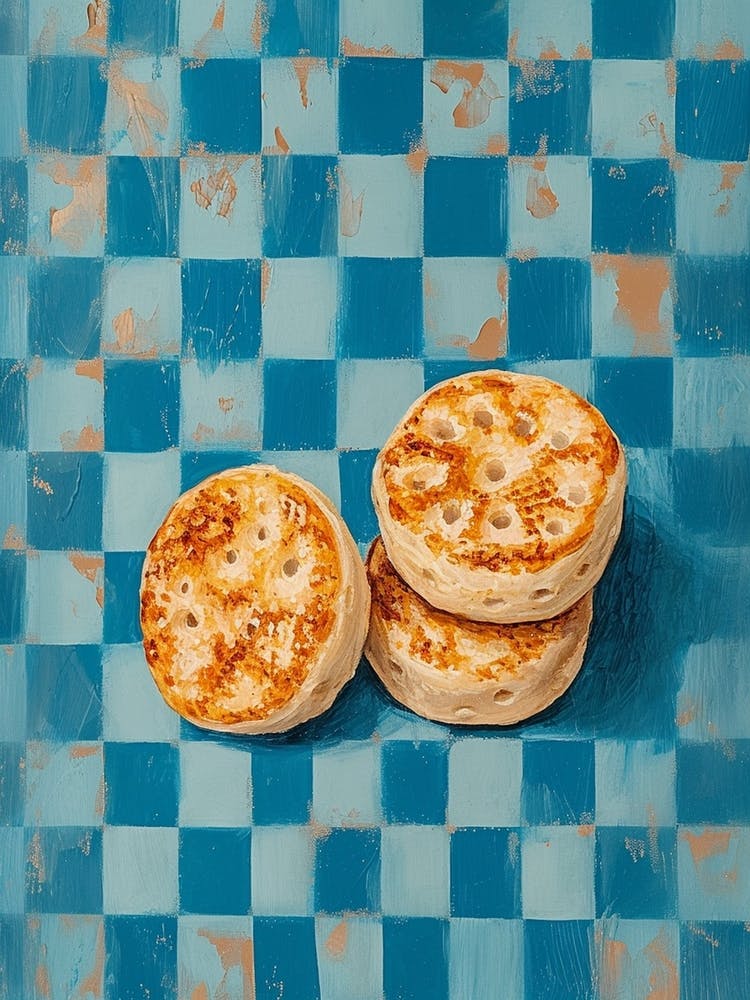 Crumpets Blue Checkerboard