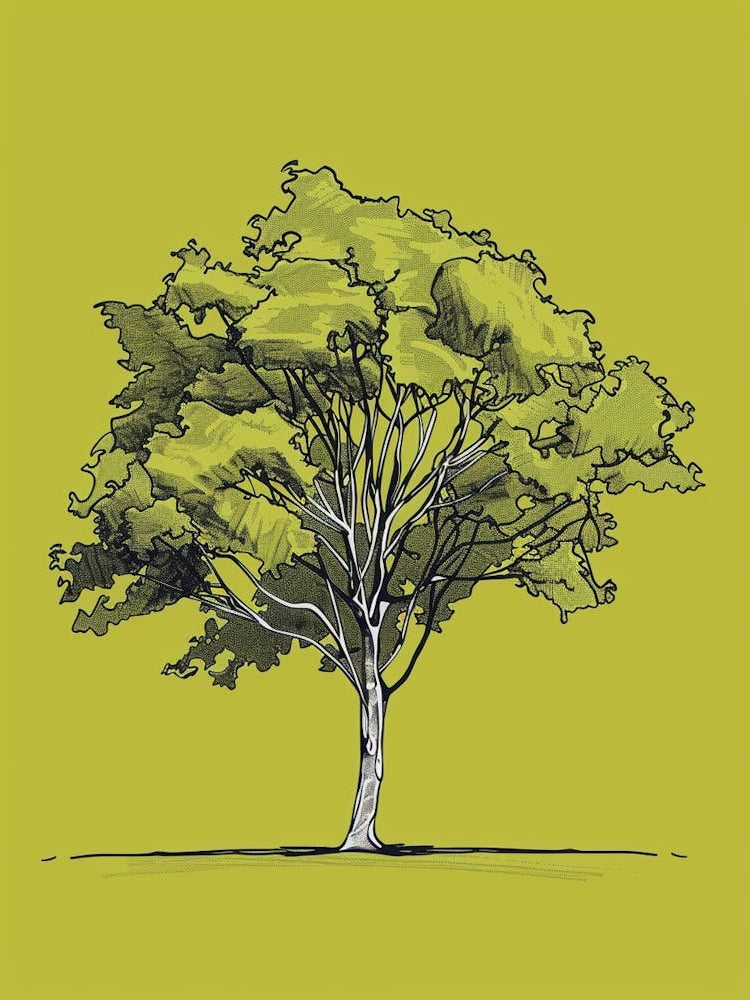 Lime Tree Minimalistic Drawing 3