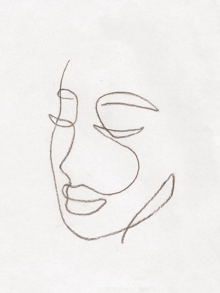 Line art Woman'S Face