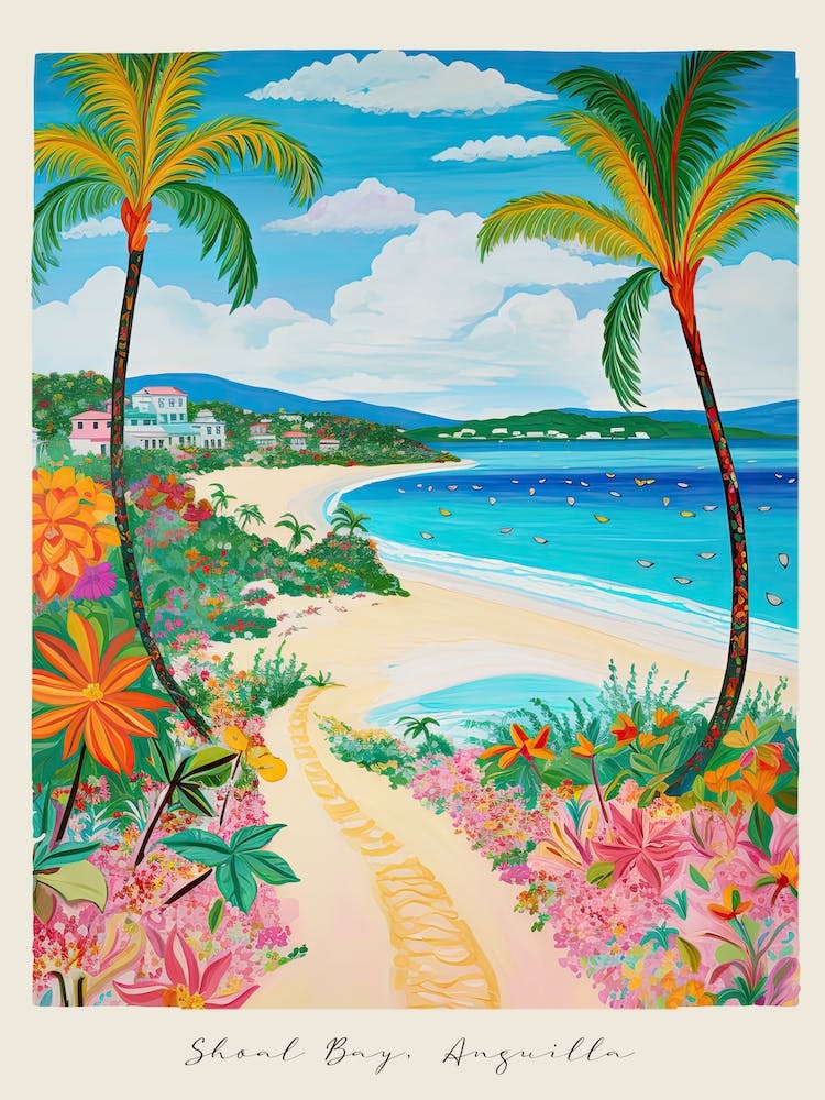 Poster Of Shoal Bay, Anguilla, Matisse And Rousseau Style 4