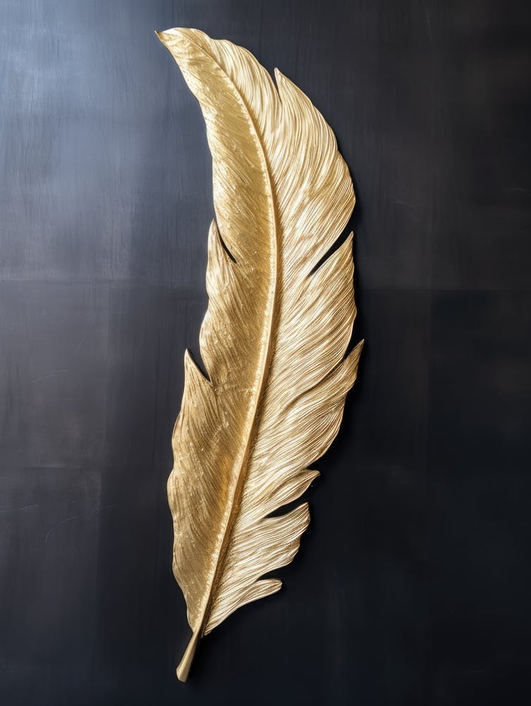 Gold Feather Wall Art 2