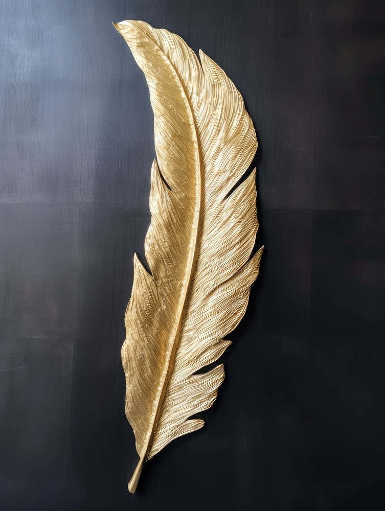 Gold Feather Wall Art 2