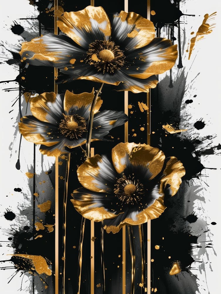 Schwarz-goldene Blumen 9