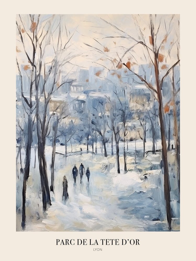Winter City Park Poster Parc De La Tete D Or Lyon France 4