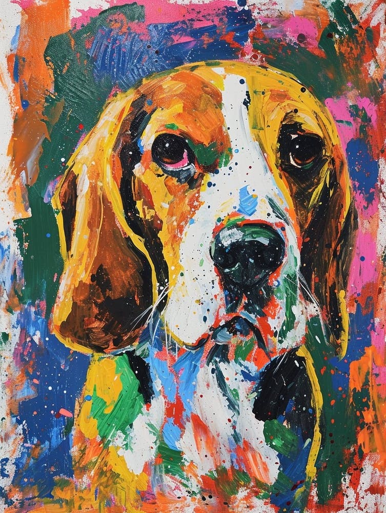 Beagle Acrylic Painting 17