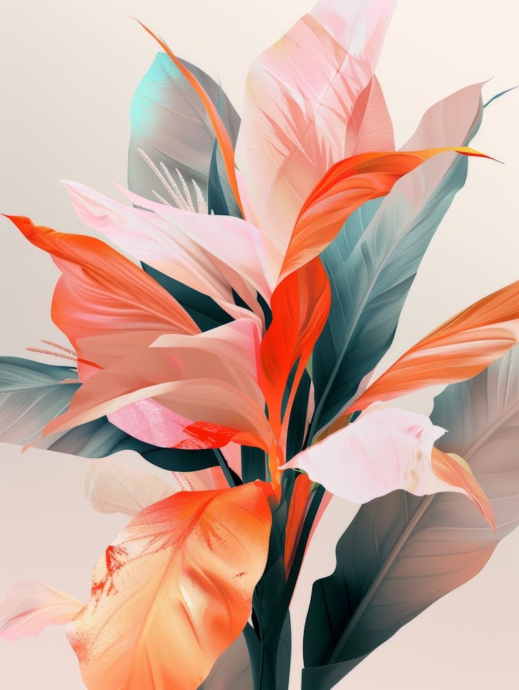 Abstract Tropical Flowers