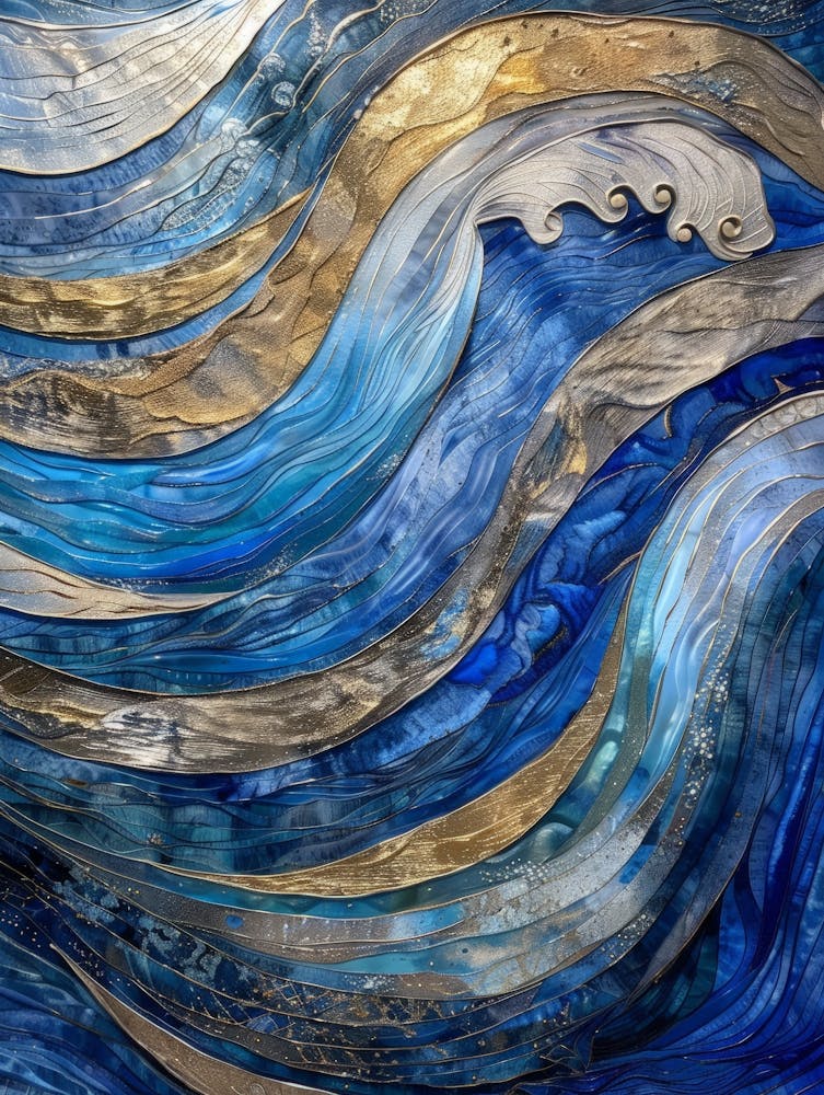 Blue And Gold Waves