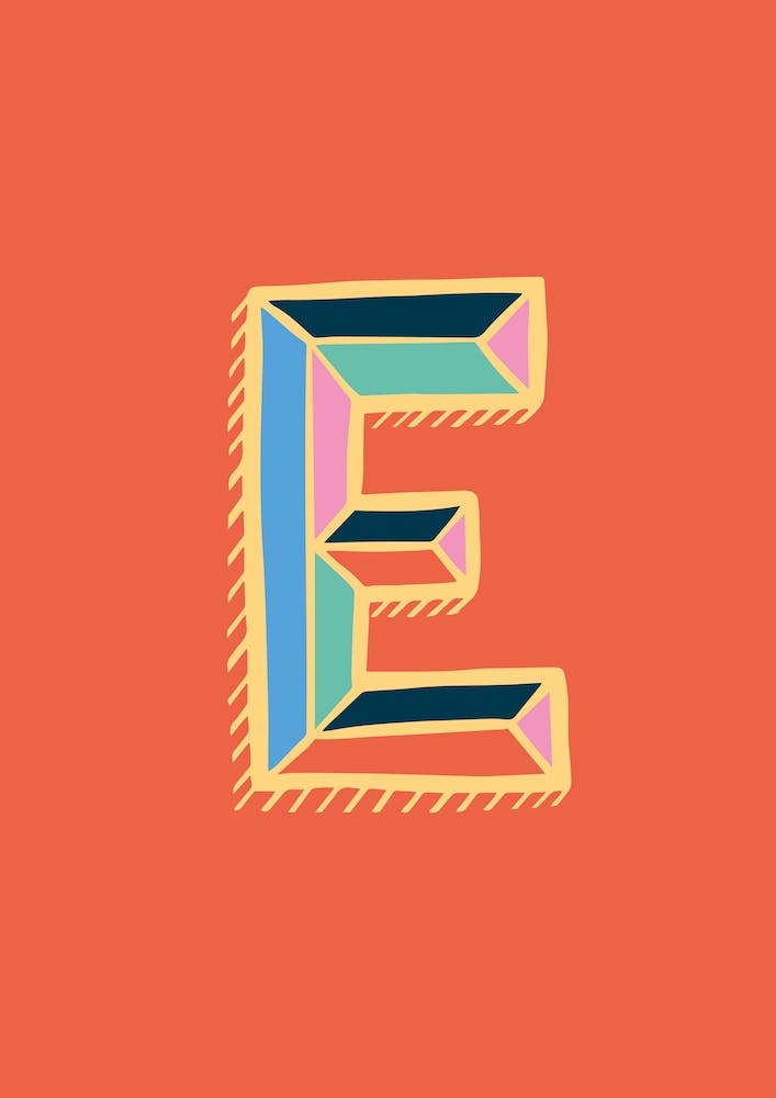 Letter E Typographic