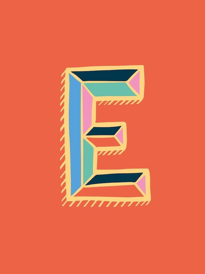 Letter E Typographic