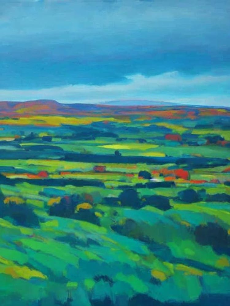 Thingvellir National Park Iceland Blue Oil Painting 1 