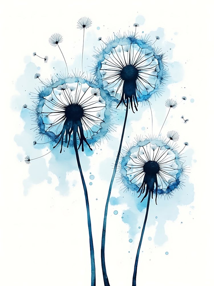 Art de Fleurs Sauvages Bleues Vibrantes