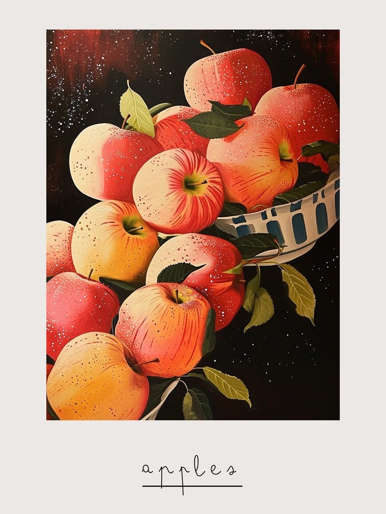 Art Deco Apples 1 Poster