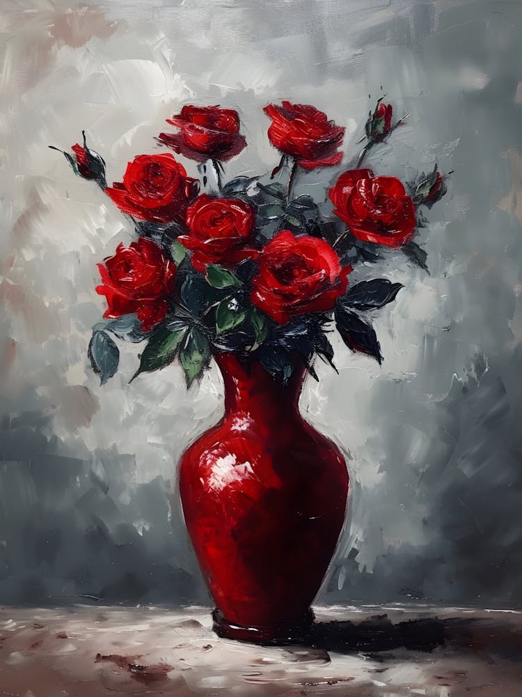 Red Roses In A Vase