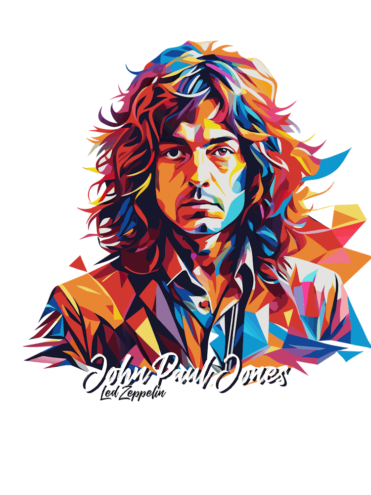 John Paul Jones, Led Zeppelin 06 Portrait Music Icon Style WPAP