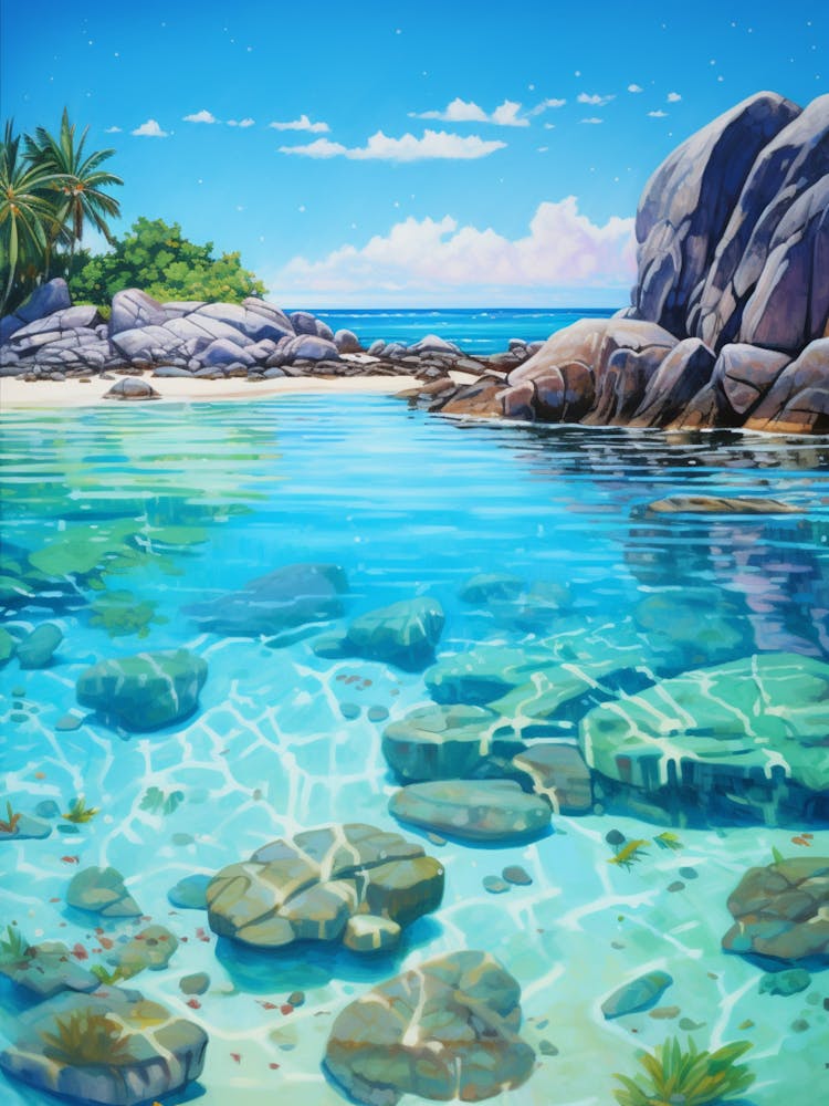 An Oil Painting Of Anse Source D Argent 4