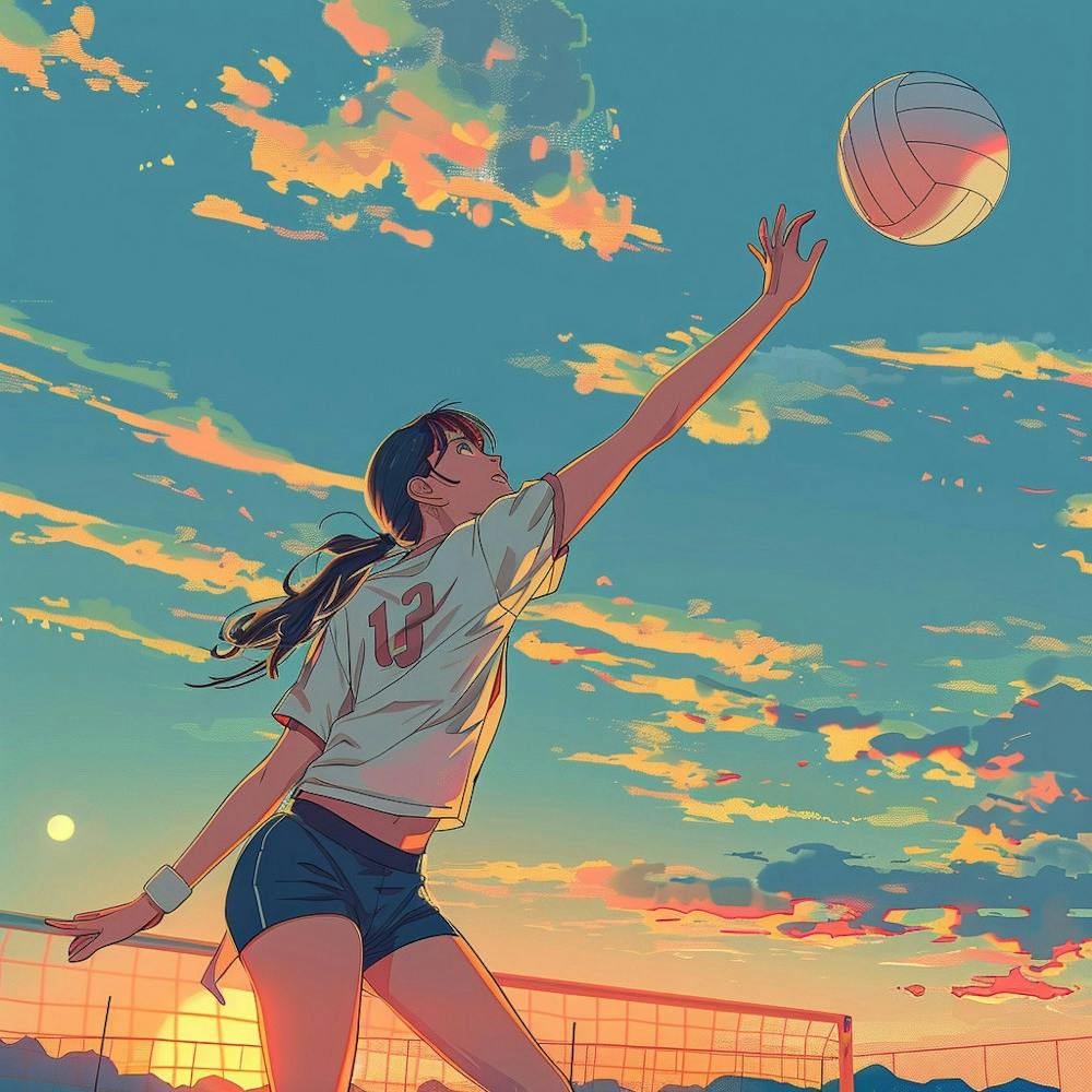 Volleyball Girl, Anime Girl, Person, Person
