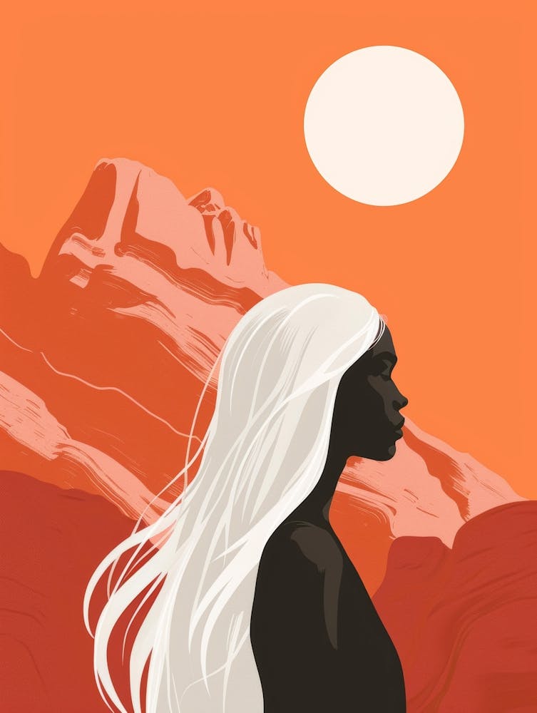 Silhouette Of A Woman In The Desert