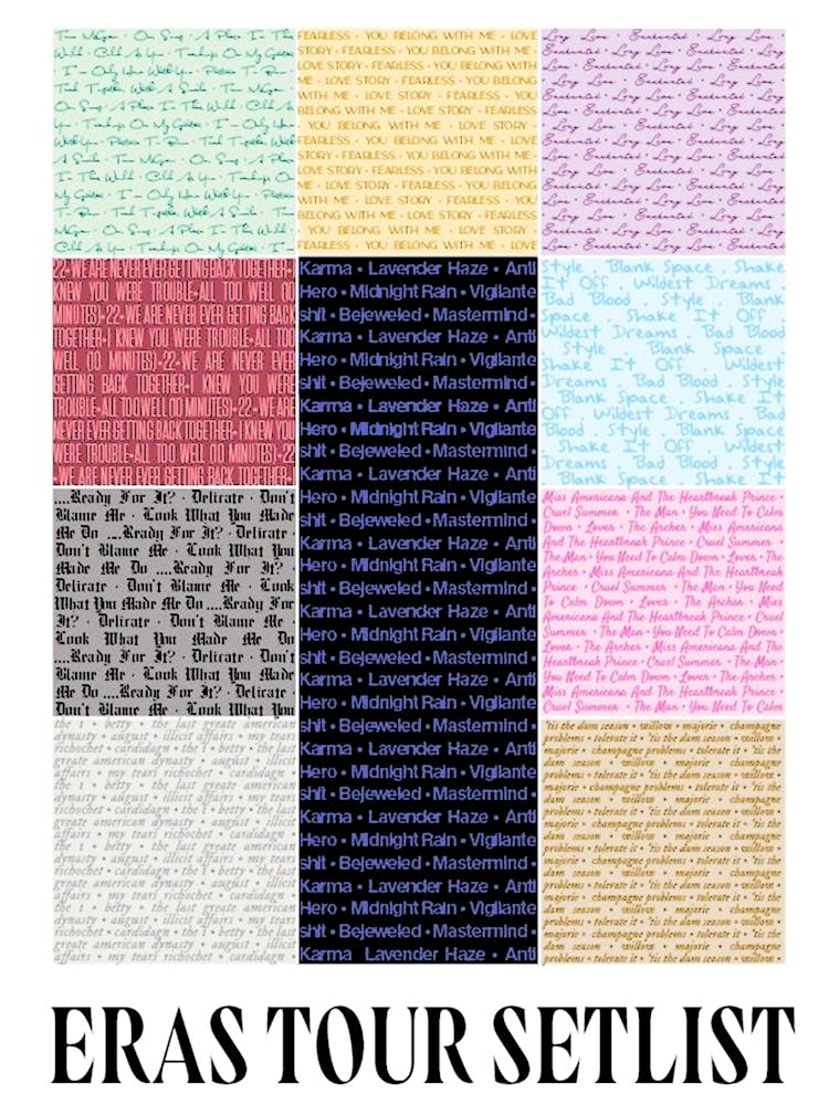 Eras Tour Setlist taylor swift album titles