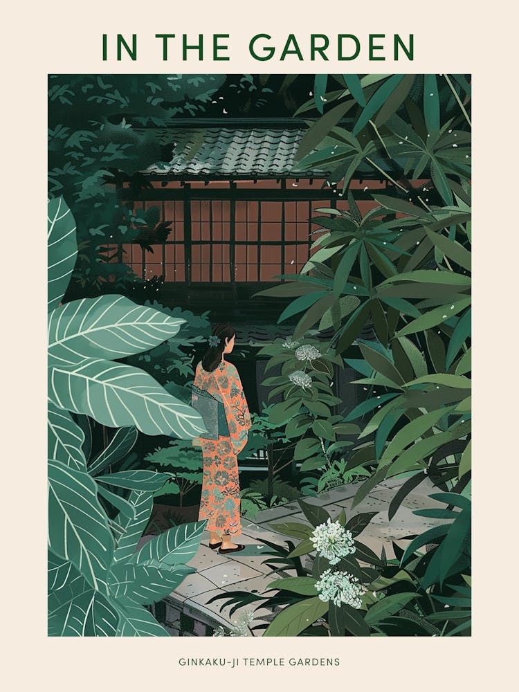 In The Garden Affiche Jardins du Temple Ginkaku Ji Japon 7