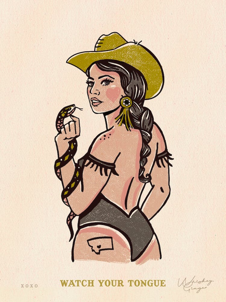 Rebel Romantics Watch Your Tongue Cowgirl