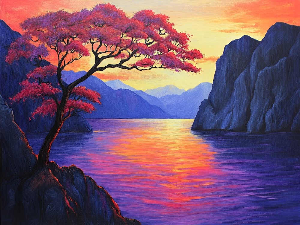 Coucher de Soleil Au Bord du Lac 13