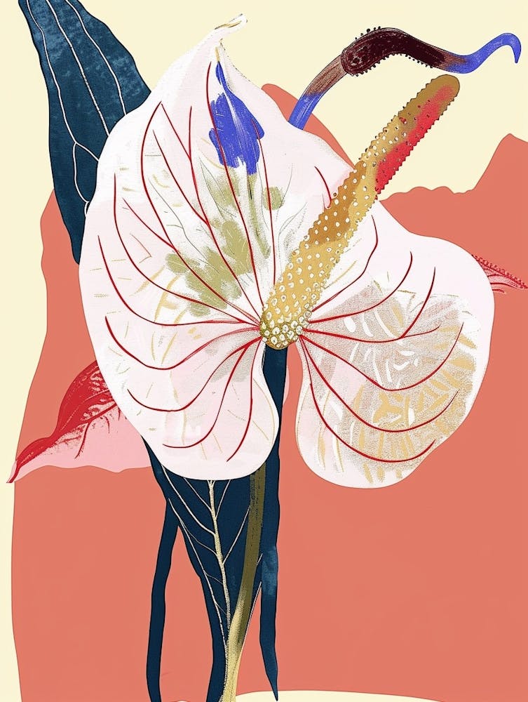 Colourful Flower Illustration Flamingo Flower 4