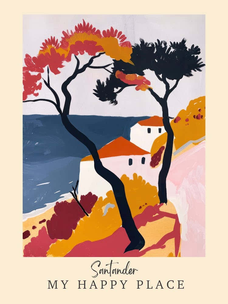 My Happy Place Santander 3 Travel Poster