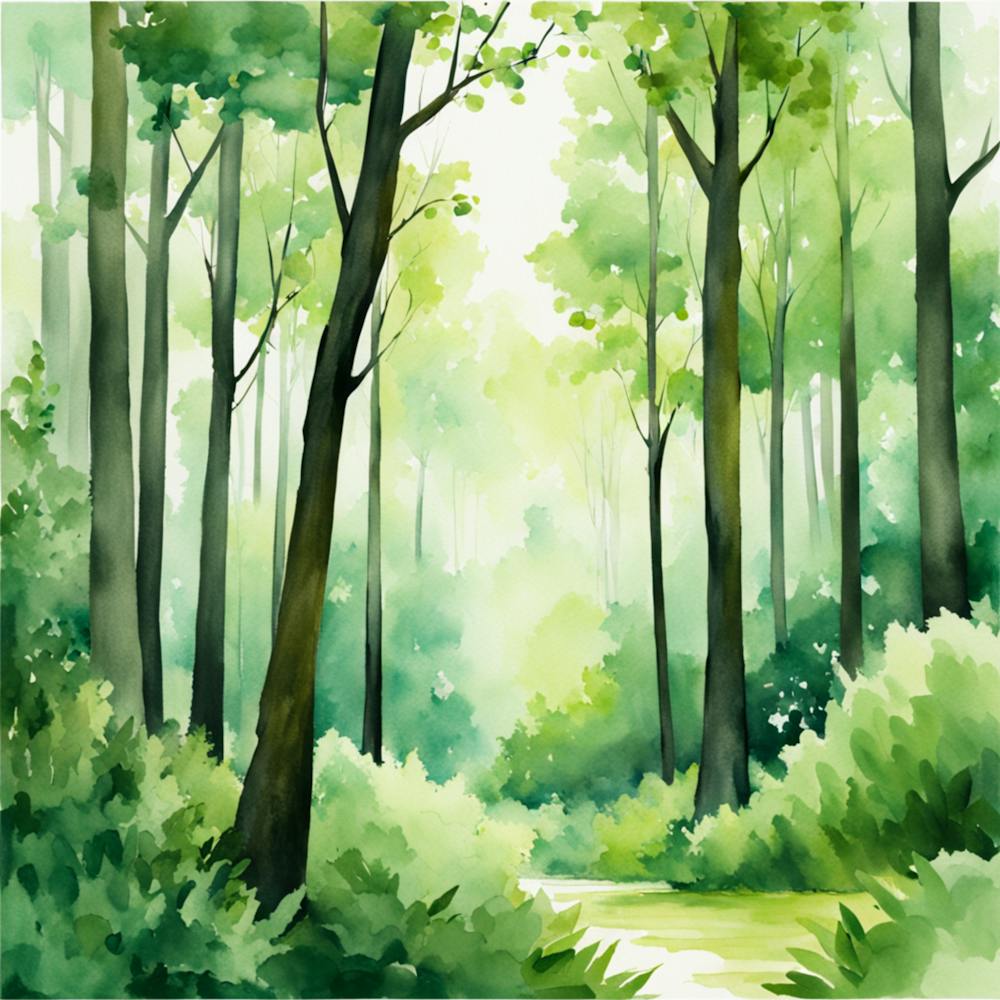 Watercolor Of A Forest 4