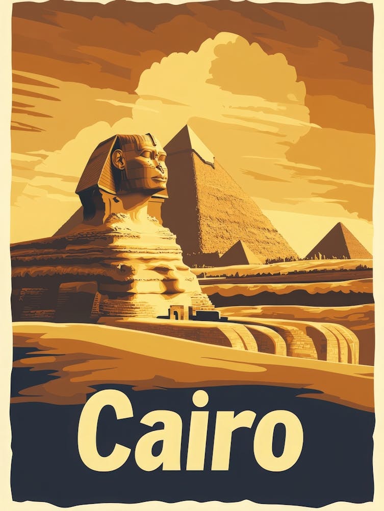 Aihrgdesign A Vintage Travel Poster Of Cairo Featuring The Ic B43640aa 261e 42d5 A48b 340001eeb190 1