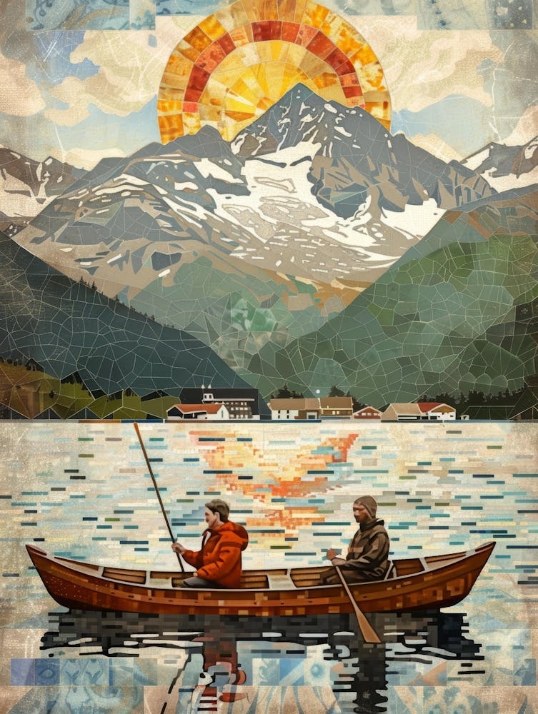 Two People In A Canoe