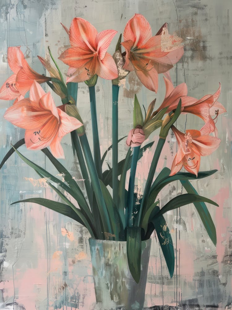 A World Of Flowers Amaryllis 1 Painting