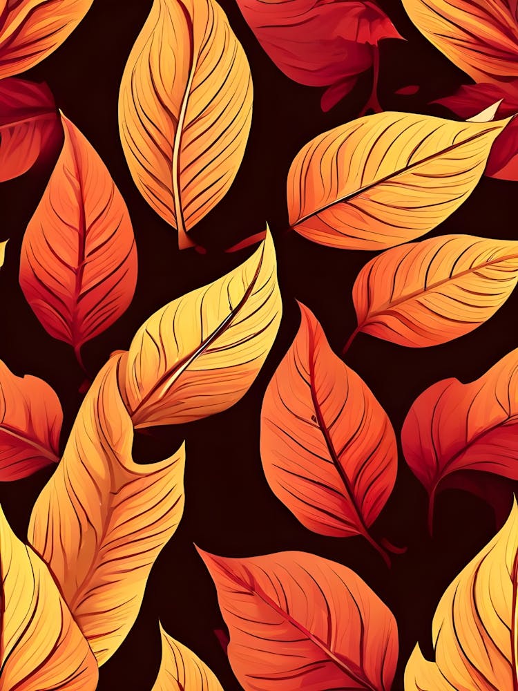 Autumn Leaves Seamless Pattern 25