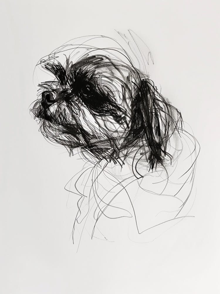 Shih Tzu Charcoal Line 1